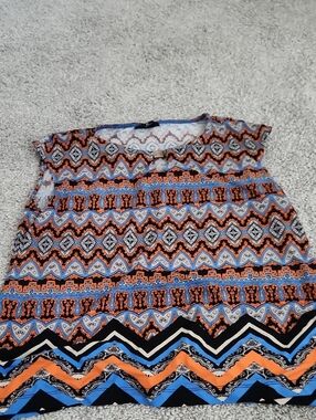 Nue Options Orange & Blue Geometric Sleeveless Tank